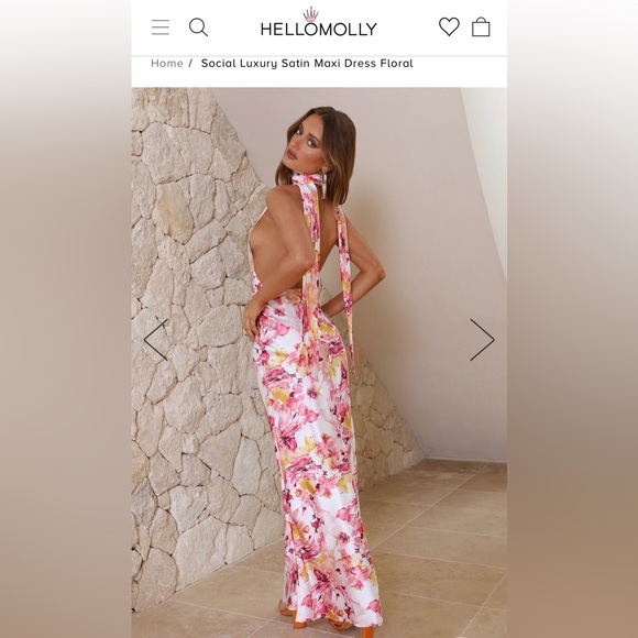 Hello Molly Social Luxury Satin Maxi Dress Floral - Picture 2 of 4